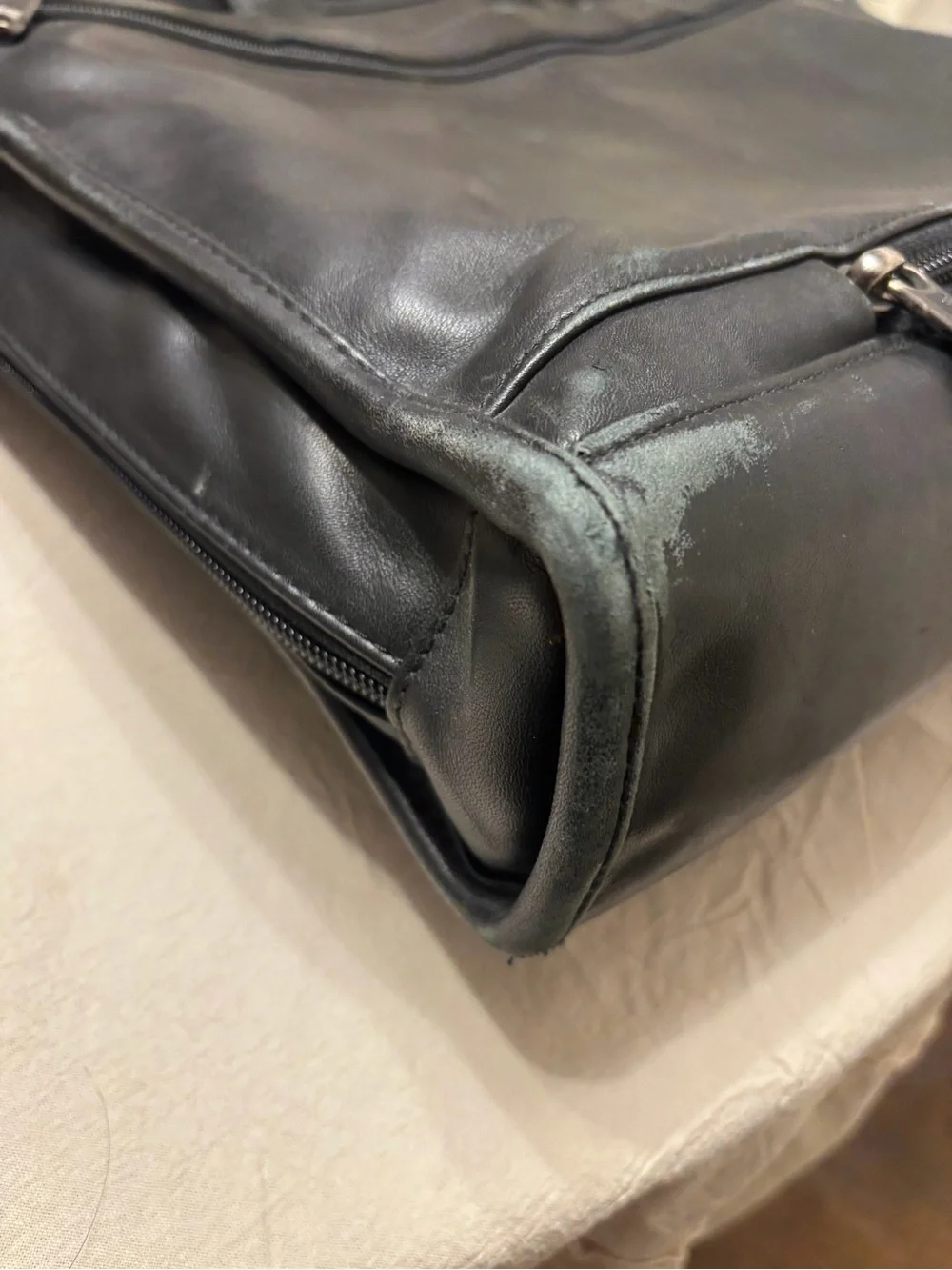 Tumi Alpha Leather Messenger and Laptop Bag
